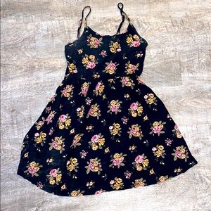 Black floral summer sundress